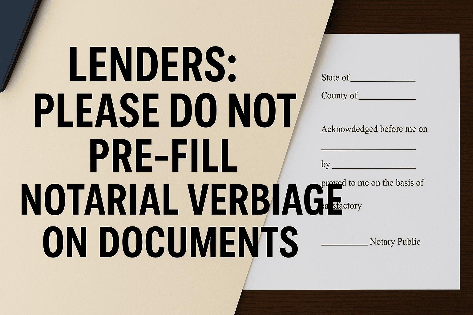 Why Lenders and Title Companies Should Not Pre-Fill Notarial Certificates